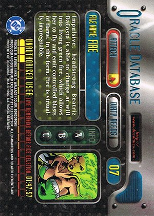 Fleer/Skybox DC Outburst: Firepower Base Card 07 Fire