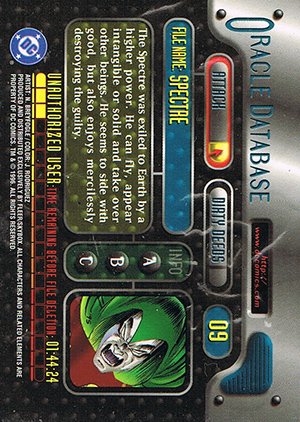 Fleer/Skybox DC Outburst: Firepower Base Card 09 Spectre