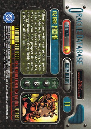 Fleer/Skybox DC Outburst: Firepower Base Card 11 Maxima