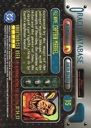 Fleer/Skybox DC Outburst: Firepower Base Card 15 Captain Marvel