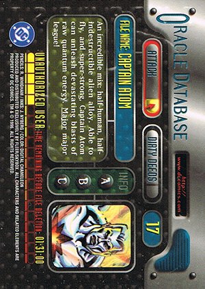 Fleer/Skybox DC Outburst: Firepower Base Card 17 Captain Atom