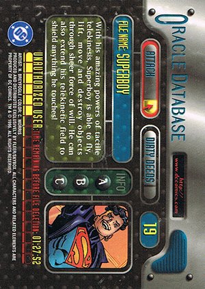 Fleer/Skybox DC Outburst: Firepower Base Card 19 Superboy