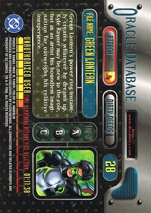 Fleer/Skybox DC Outburst: Firepower Base Card 28 Green Lantern