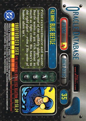 Fleer/Skybox DC Outburst: Firepower Base Card 35 Blue Beetle