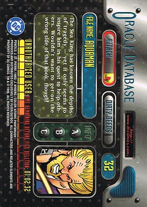 Fleer/Skybox DC Outburst: Firepower Base Card 32 Aquaman