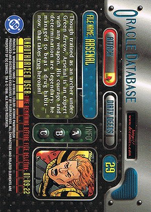 Fleer/Skybox DC Outburst: Firepower Base Card 29 Arsenal
