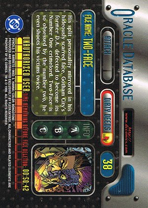 Fleer/Skybox DC Outburst: Firepower Base Card 38 Two-Face
