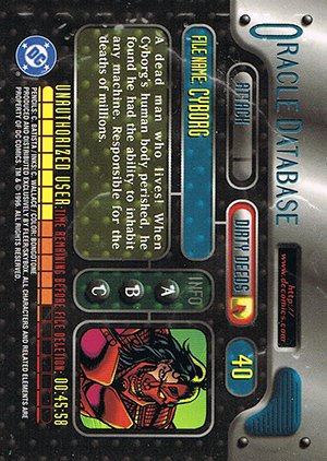 Fleer/Skybox DC Outburst: Firepower Base Card 40 Cyborg