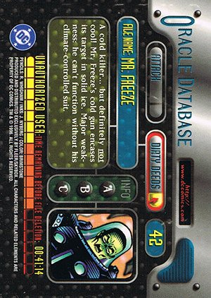 Fleer/Skybox DC Outburst: Firepower Base Card 42 Mr. Freeze