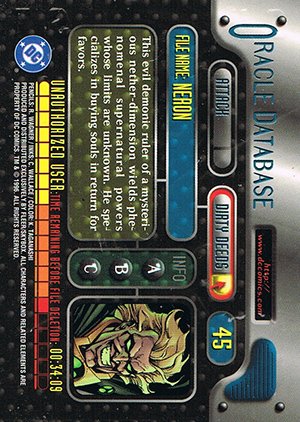 Fleer/Skybox DC Outburst: Firepower Base Card 45 Neron