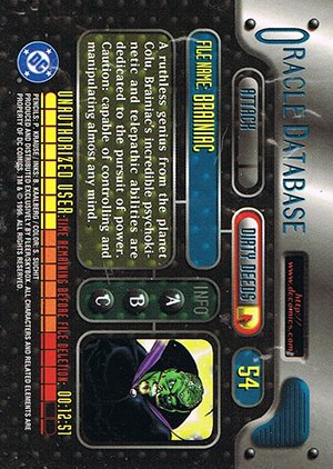 Fleer/Skybox DC Outburst: Firepower Base Card 54 Brainiac