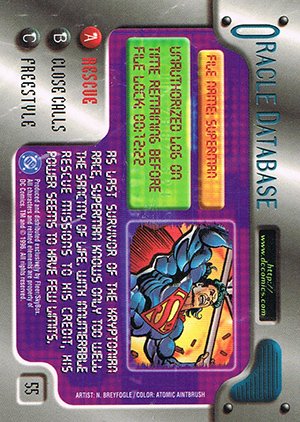 Fleer/Skybox DC Outburst: Firepower Base Card 55 Superman