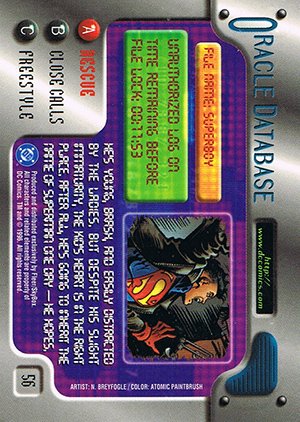 Fleer/Skybox DC Outburst: Firepower Base Card 56 Superboy