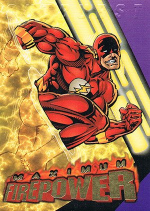 Fleer/Skybox DC Outburst: Firepower Maximum Firepower Card 5 of 20 Flash Clears the Blast Zone