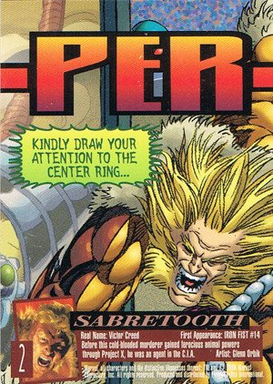 Fleer/Skybox X-Men: Fleer Ultra Wolverine Base Card 2 Sabretooth