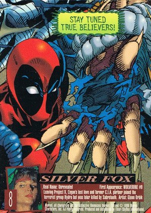 Fleer/Skybox X-Men: Fleer Ultra Wolverine Base Card 8 Sliver Fox
