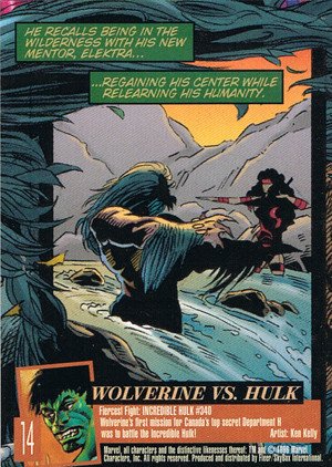 Fleer/Skybox X-Men: Fleer Ultra Wolverine Base Card 14 Wolverine vs. Hulk