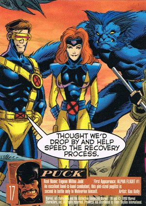 Fleer/Skybox X-Men: Fleer Ultra Wolverine Base Card 17 Puck