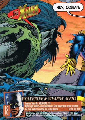 Fleer/Skybox X-Men: Fleer Ultra Wolverine Base Card 18 Wolverine & Weapon Alpha