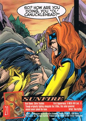 Fleer/Skybox X-Men: Fleer Ultra Wolverine Base Card 21 Sunfire