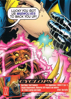 Fleer/Skybox X-Men: Fleer Ultra Wolverine Base Card 22 Cyclops
