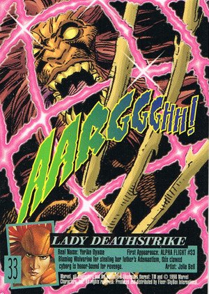 Fleer/Skybox X-Men: Fleer Ultra Wolverine Base Card 33 Lady Deathstrike