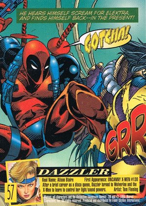 Fleer/Skybox X-Men: Fleer Ultra Wolverine Base Card 57 Dazzler