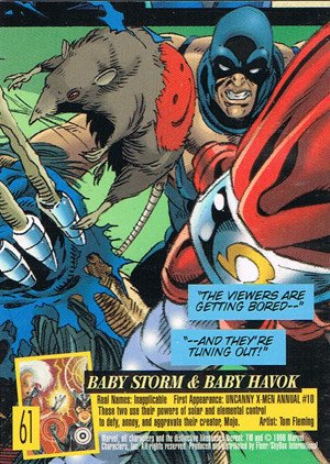 Fleer/Skybox X-Men: Fleer Ultra Wolverine Base Card 61 Baby Storm  & Baby Havok