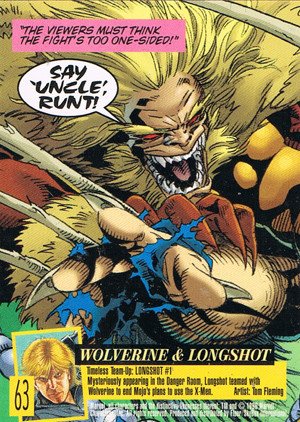 Fleer/Skybox X-Men: Fleer Ultra Wolverine Base Card 63 Wolverine & Longshot