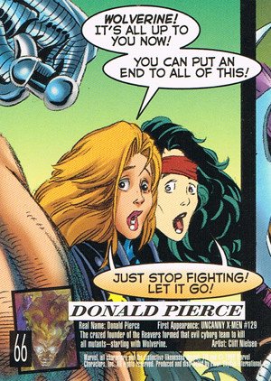 Fleer/Skybox X-Men: Fleer Ultra Wolverine Base Card 66 Donald Pierce