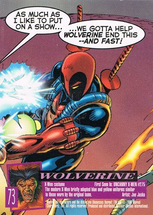 Fleer/Skybox X-Men: Fleer Ultra Wolverine Base Card 73 Wolverine