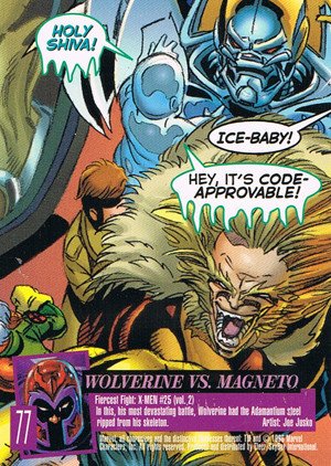 Fleer/Skybox X-Men: Fleer Ultra Wolverine Base Card 77 Wolverine vs. Magneto