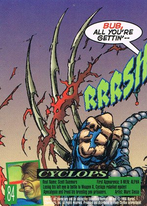 Fleer/Skybox X-Men: Fleer Ultra Wolverine Base Card 84 Cyclops
