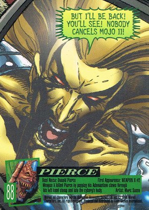 Fleer/Skybox X-Men: Fleer Ultra Wolverine Base Card 88 Pierce