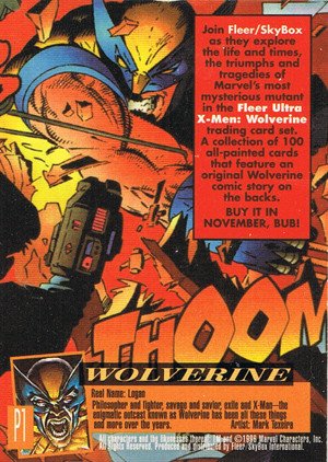 Fleer/Skybox X-Men: Fleer Ultra Wolverine Promos P1 Wolverine (Bone Claws)