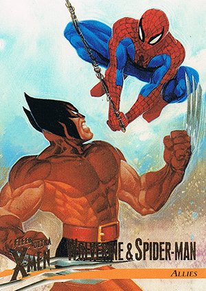 Fleer/Skybox X-Men: Fleer Ultra Wolverine Base Card 45 Wolverine & Spider-Man