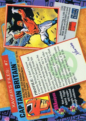 SkyBox X-Men: Series 2 Base Card 7 Captain Britain