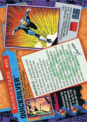 SkyBox X-Men: Series 2 Base Card 25 Quicksilver