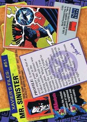 SkyBox X-Men: Series 2 Base Card 51 Mr. Sinister