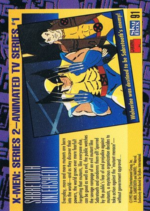 SkyBox X-Men: Series 2 Base Card 91 Sabretooth unleashed!