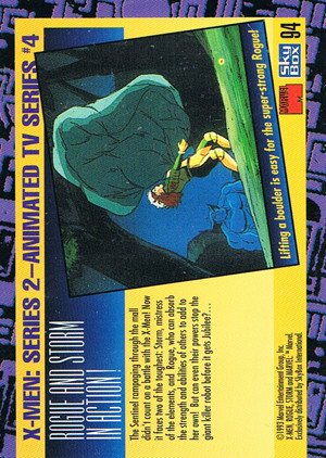 SkyBox X-Men: Series 2 Base Card 94 Rogue and Storm in action!