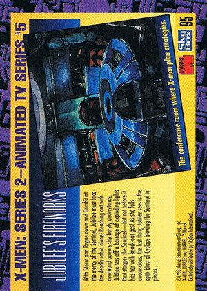SkyBox X-Men: Series 2 Base Card 95 Jubilee's fireworks.