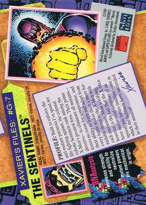 SkyBox X-Men: Series 2 Gold Foil Card G-7 The Sentinels