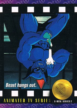SkyBox X-Men: Series 2 Base Card 96 Beast hangs out.