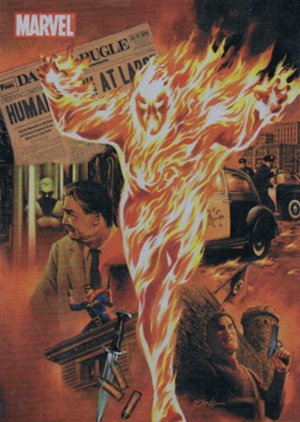 Rittenhouse Archives Marvel 70th Anniversary Marvel Tribute Metallic Card T7 Human Torch