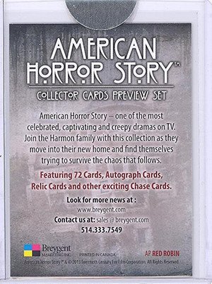 Breygent Marketing American Horror Story Collector Cards Preview Set Promos AP Red Robin #'d to 99