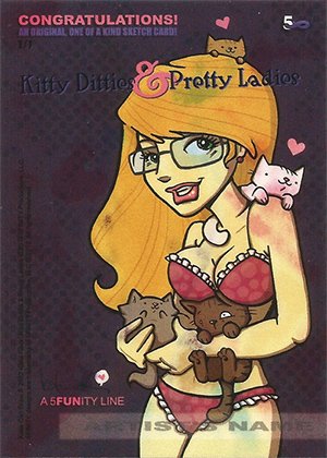 5FINITY Productions Kitty Ditties & Pretty Ladies Sketch Card  Elfie Lebouleux (24)