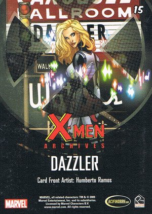 Rittenhouse Archives X-Men Archives Base Card 15 Dazzler