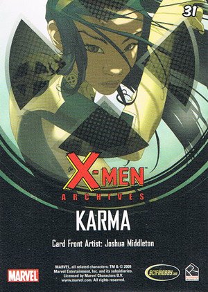 Rittenhouse Archives X-Men Archives Base Card 31 Karma
