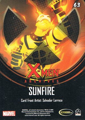Rittenhouse Archives X-Men Archives Base Card 63 Sunfire